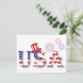 USA in US Flagge Postkarte (Stehend Vorderseite)