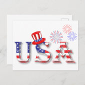 USA in US Flagge Postkarte (Vorne/Hinten)