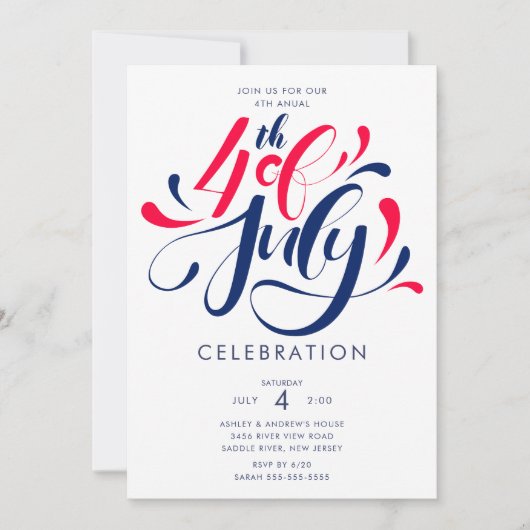 USA Independence Bash Einladung (Vorderseite)