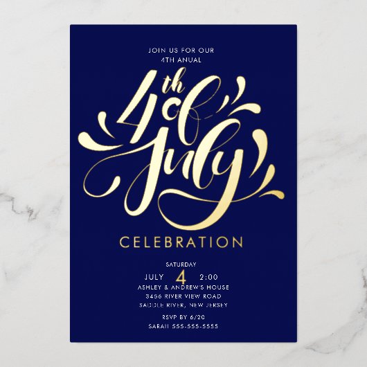 USA Independence Bash Folieneinladung (Vorderseite)