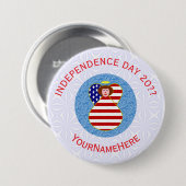 USA Independence Day Angel Flag Personalisiert Button (Vorne & Hinten)