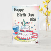 USA Independence Day - Cake Karte (Gelbe Blume)