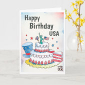 USA Independence Day - Cake Karte (Gelbe Blume)