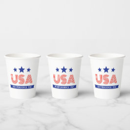 USA Independence Day Celebration Paper Cups Pappbecher