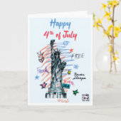 USA Independence Day - Liberty Karte (Gelbe Blume)