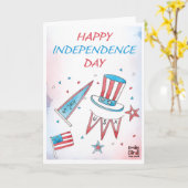 USA Independence Day - Motifs Karte (Gelbe Blume)