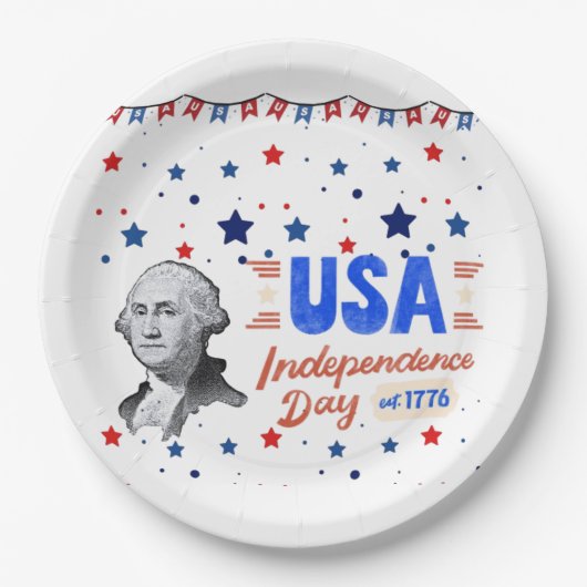 USA Independence Day Pappteller (Vorderseite)