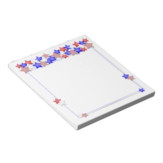 USA Independence Day Patriotic Stars American Notizblock (angewinkelt)