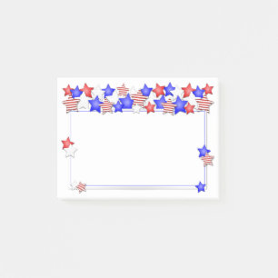 USA Independence Day Patriotic Stars American Post-it Klebezettel