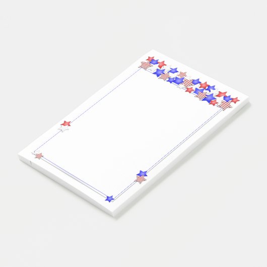 USA Independence Day Patriotic Stars American Post-it Klebezettel (angewinkelt)