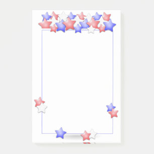 USA Independence Day Patriotic Stars American Post-it Klebezettel