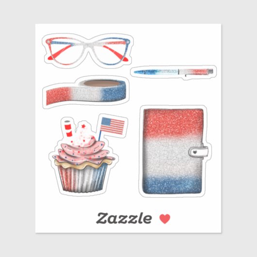 USA Independence Day-Planer-Aufkleber Set Aufkleber (Blatt)