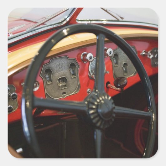 USA, Indiana, Auburn, Cord, Duesenberg 2 Quadratischer Aufkleber (Vorderseite)