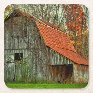 USA, Indiana. ländliche Landschaft, weinberankte Rechteckiger Pappuntersetzer