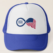 USA Infinity Flagge Truckerkappe (Vorderseite)