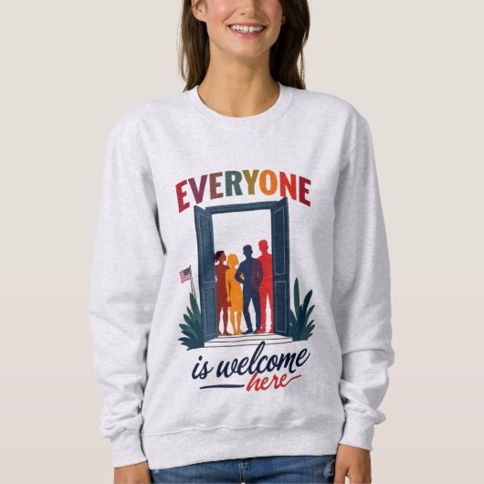 USA Inklusivität für alle - Jeder ist hier willkom Sweatshirt (Vorderseite)