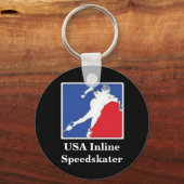 USA Inline Speedskater Schlüsselanhänger (Vorderseite)