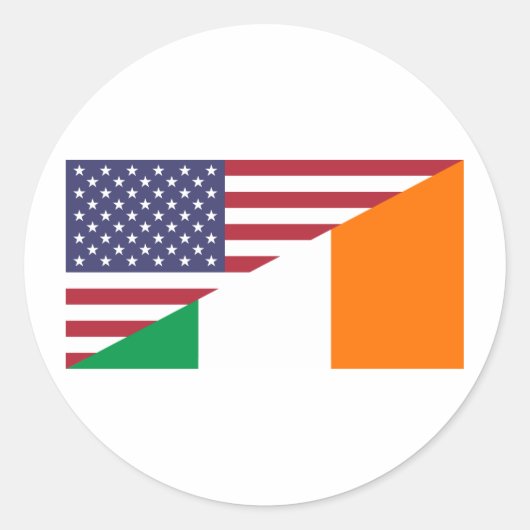 USA/Ireland Flagge Runder Aufkleber (Vorderseite)