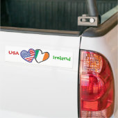USA Ireland Heart Flags Autoaufkleber (Auf Lkw)