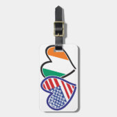 USA Ireland Heart Flags Gepäckanhänger (Vorderseite vertikal)