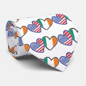 USA Ireland Heart Flags Krawatte (Gerollt)