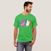 USA Ireland Heart Flags T-Shirt (Vorne ganz)