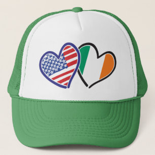 USA Ireland Heart Flags Truckerkappe