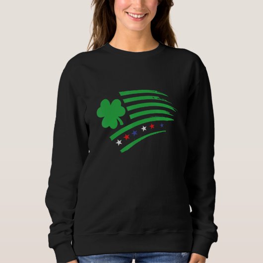 USA Irish Flag  Clover Shamrock  Ireland America Sweatshirt (Vorderseite)