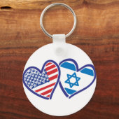 USA Israel Heart Flag Schlüsselanhänger (Vorderseite)