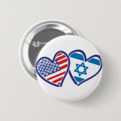 USA Israel Herzenflagge Button (Vorne & Hinten)
