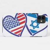 USA Israel Herzenflagge Case-Mate iPhone Hülle (Rückseite (Horizontal))