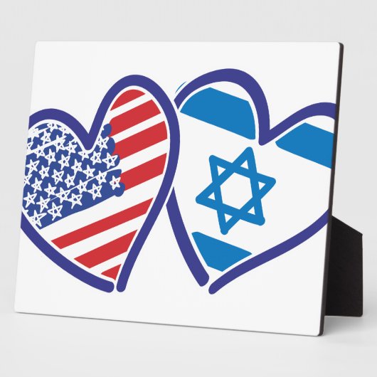 USA Israel Herzenflagge Fotoplatte (Seite)