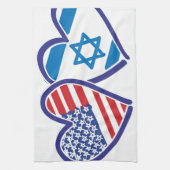 USA Israel Herzenflagge Handtuch (Vertikal)