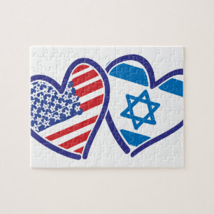 USA Israel Herzenflagge Puzzle