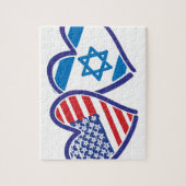 USA Israel Herzenflagge Puzzle (Vertikal)