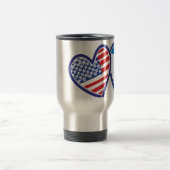 USA Israel Herzenflagge Reisebecher (Mittel)