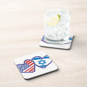 USA Israel Herzenflagge Untersetzer (Rechte Seite)