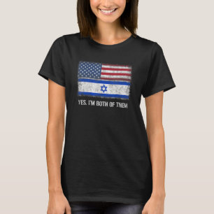 Usa Israel Israeli Amerikanische Flagge Doppelstaa T-Shirt