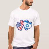USA Israel Liebe Hearts T-Shirt (Vorderseite)
