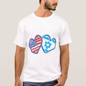 USA Israel Liebe Hearts T-Shirt (Vorderseite)