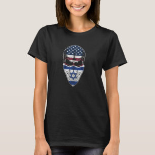 USA Israel Roots israelischer Flaggenschädel T-Shirt