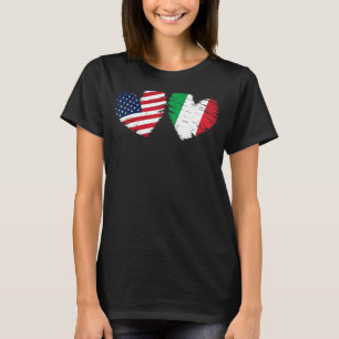 USA Italien Flaggenstaat Herzstück Valentinstag It T-Shirt