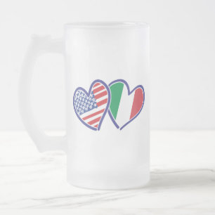 USA - Italien - Liebe Mattglas Bierglas