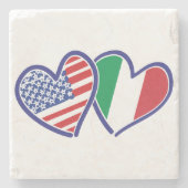 USA - Italien - Liebe Steinuntersetzer (Vorderseite)