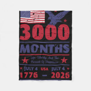 Usa-Jubiläum 3000 Monate 4. Juli Us-Flagge 250 Jah Fleecedecke