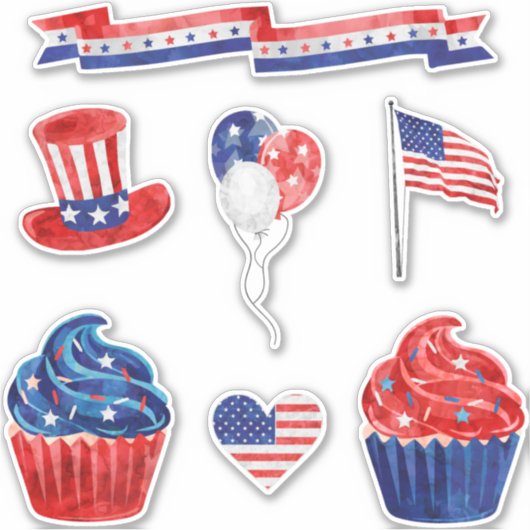 USA Juli 4. Aufkleber (Vorderseite)