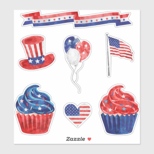 USA Juli 4. Aufkleber (Blatt)