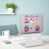 USA Juli 4. Aufkleber (Laptop auf Schreibtisch)