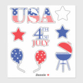 USA Juli 4. Aufkleber (Blatt)