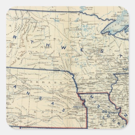 USA Juni 1864 Quadratischer Aufkleber (Vorderseite)